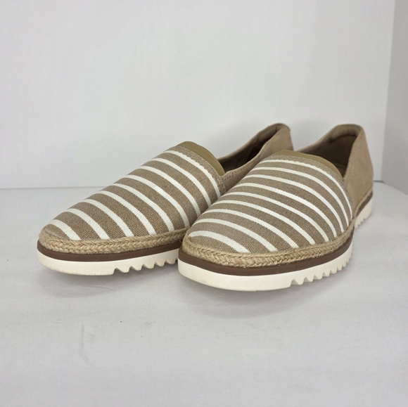 Clarks Serena Paige Womens Slip-Ons Loafers Beige Sand Suede Striped Size 11M - Picture 3 of 16
